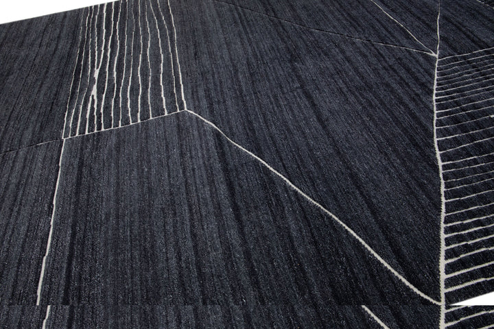 Modern Moroccan Wool Rug 10 X 14