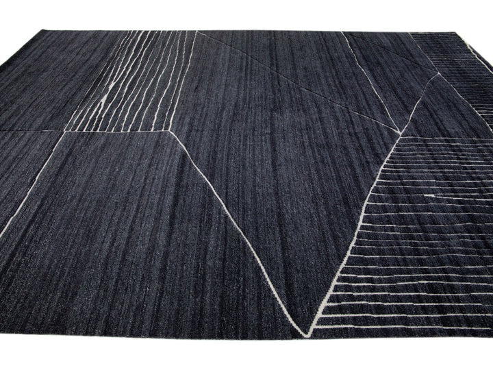 Modern Moroccan Wool Rug 10 X 14