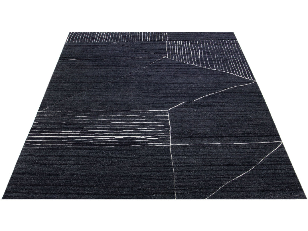 Modern Moroccan Wool Rug 10 X 14