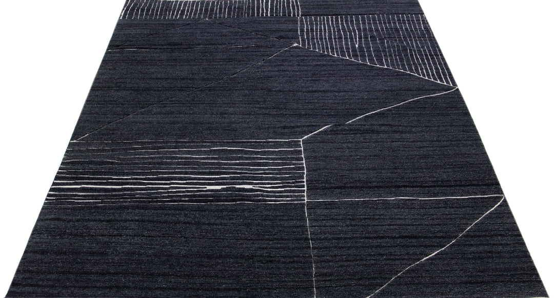 Modern Moroccan Wool Rug 10 X 14