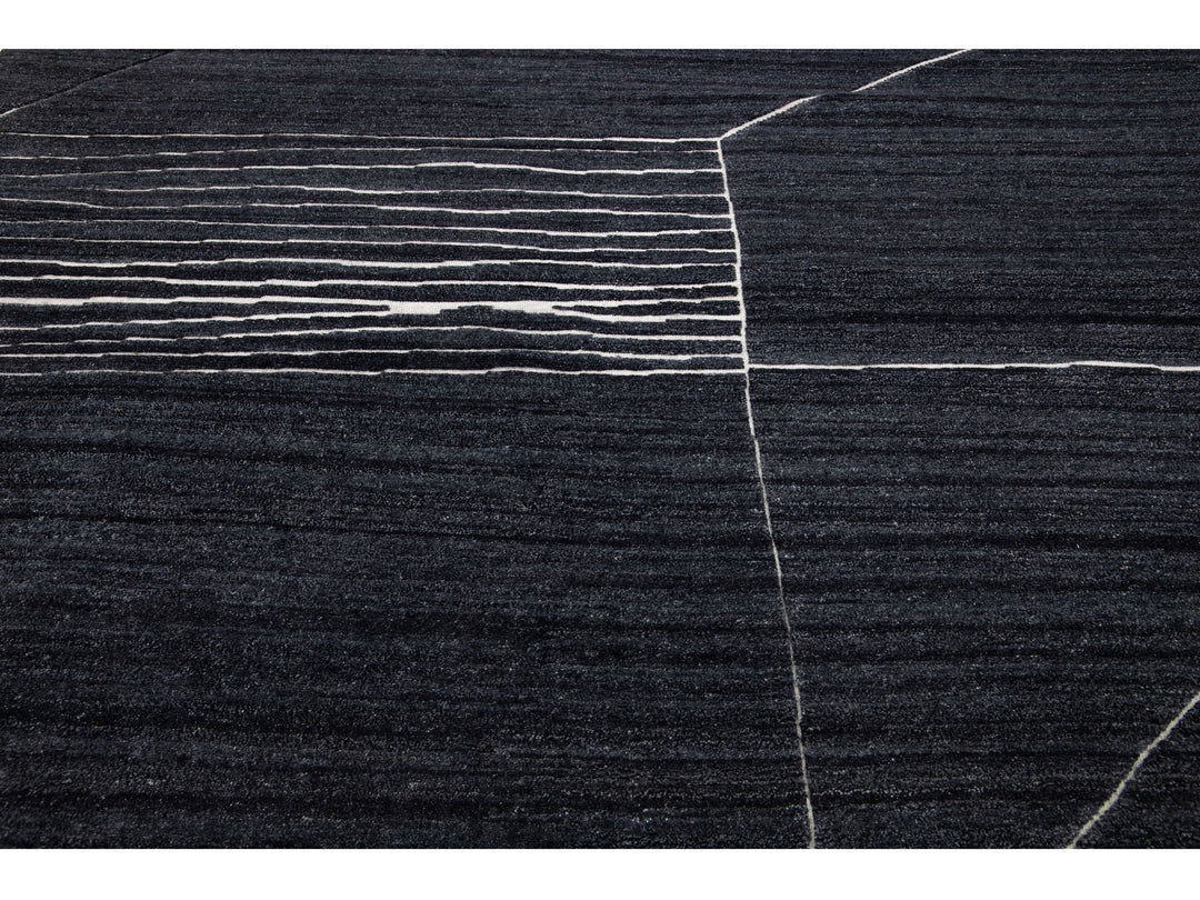 Modern Moroccan Wool Rug 10 X 14