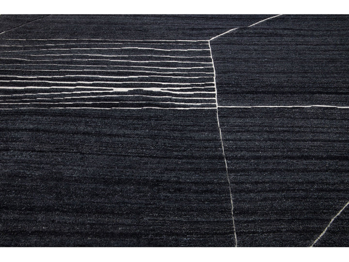 Modern Moroccan Wool Rug 10 X 14