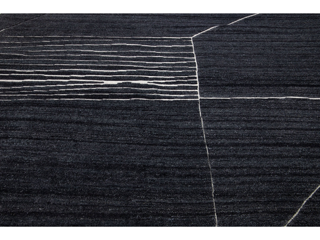 Modern Moroccan Wool Rug 10 X 14