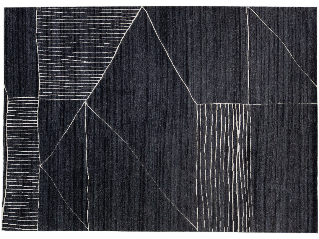 Modern Moroccan Wool Rug 10 X 14