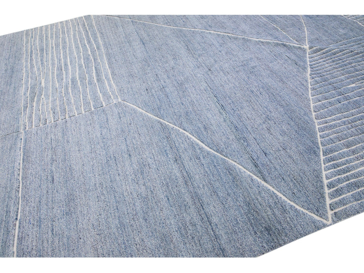 Modern Moroccan Wool Rug 10 X 14