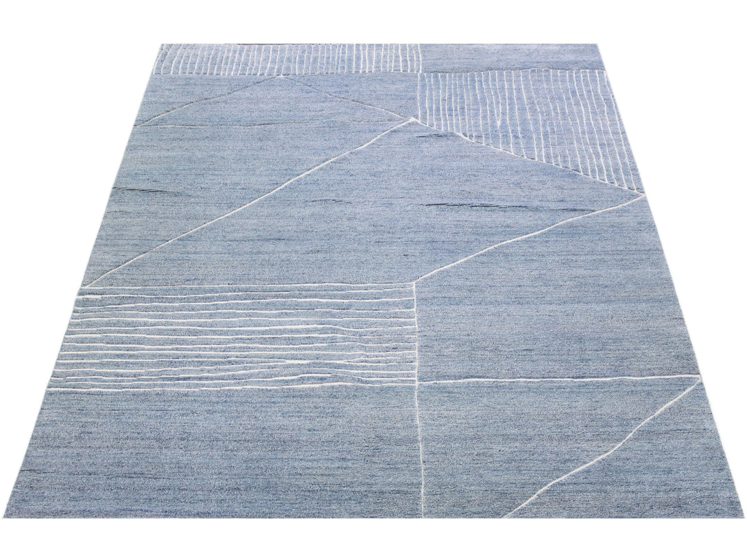 Modern Moroccan Wool Rug 10 X 14