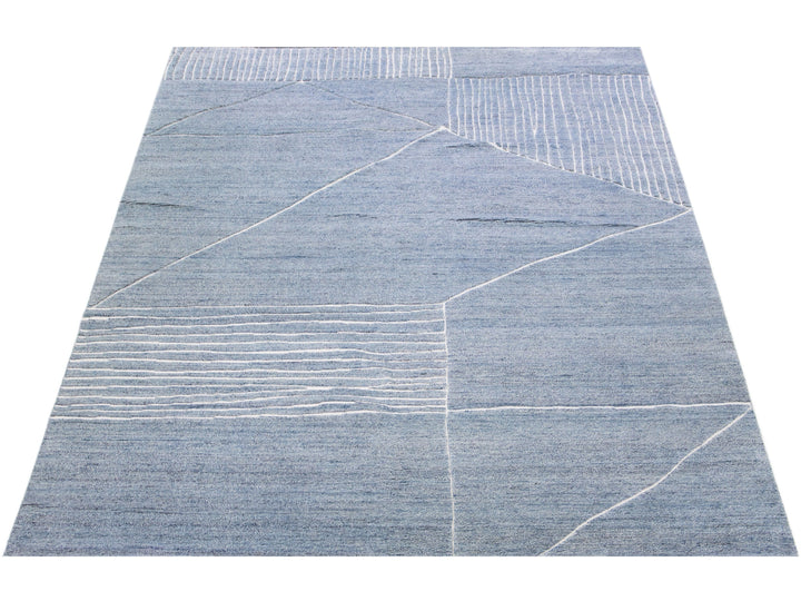 Modern Moroccan Wool Rug 10 X 14