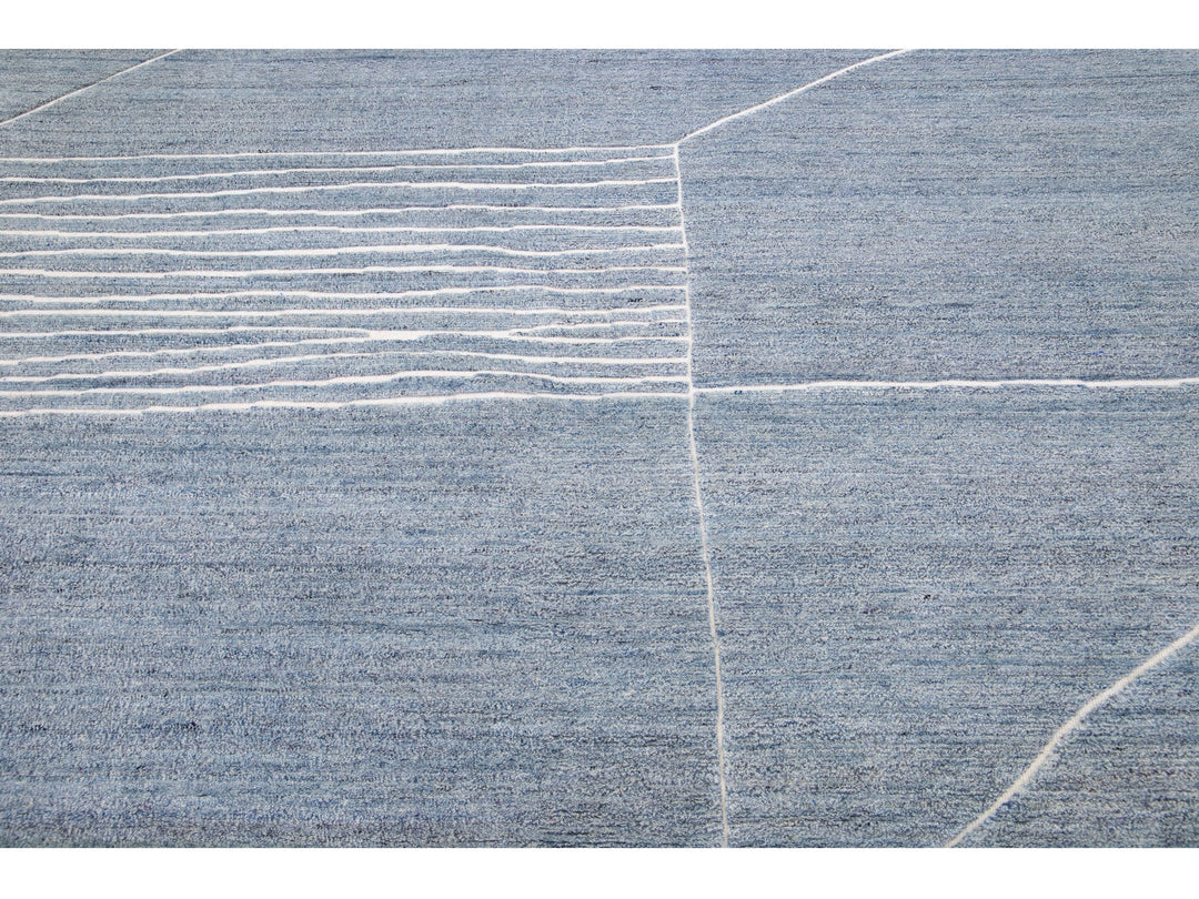 Modern Moroccan Wool Rug 10 X 14