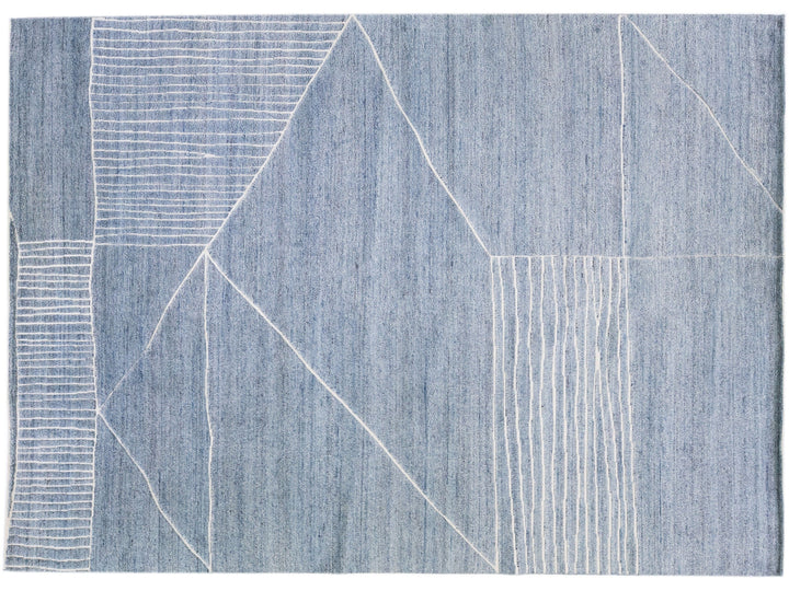 Modern Moroccan Wool Rug 10 X 14