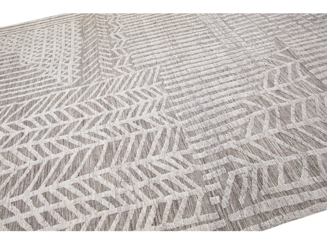 Modern Moroccan Wool Rug 10 X 14