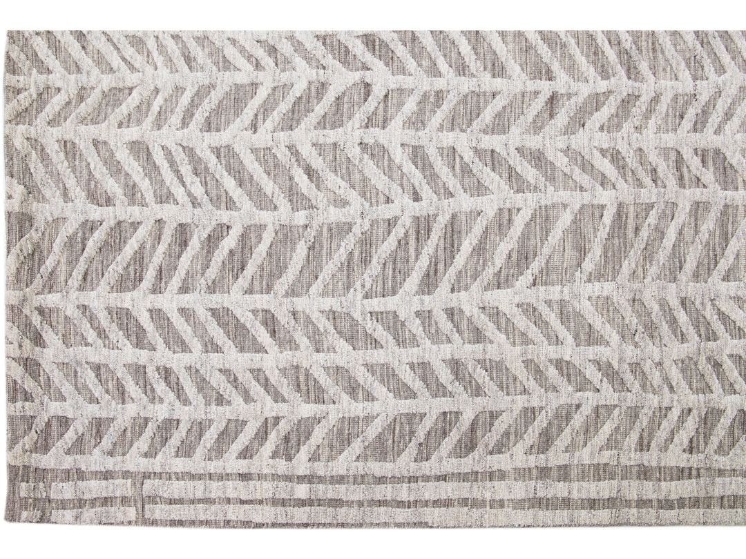 Modern Moroccan Wool Rug 10 X 14