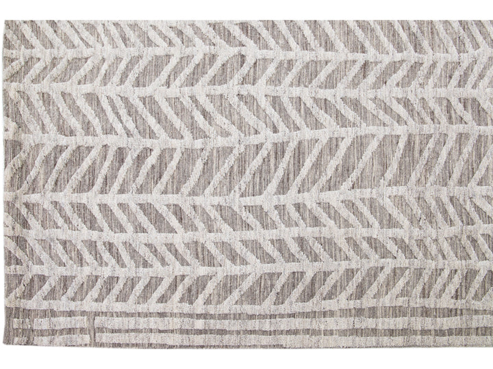 Modern Moroccan Wool Rug 10 X 14