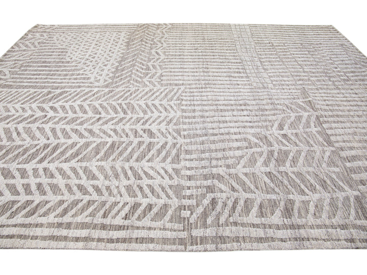 Modern Moroccan Wool Rug 10 X 14
