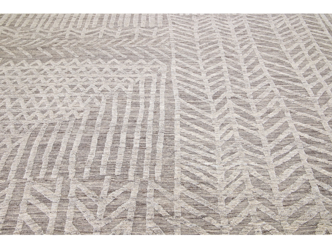 Modern Moroccan Wool Rug 10 X 14