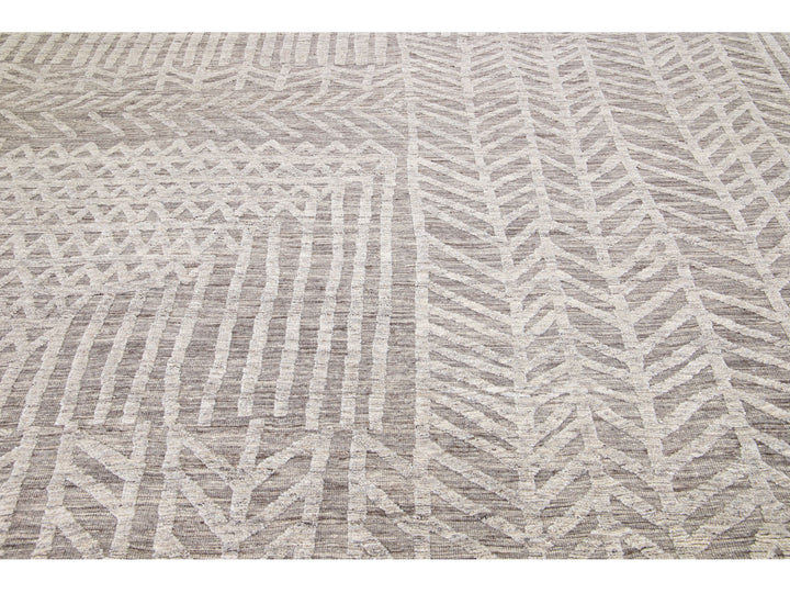 Modern Moroccan Wool Rug 10 X 14