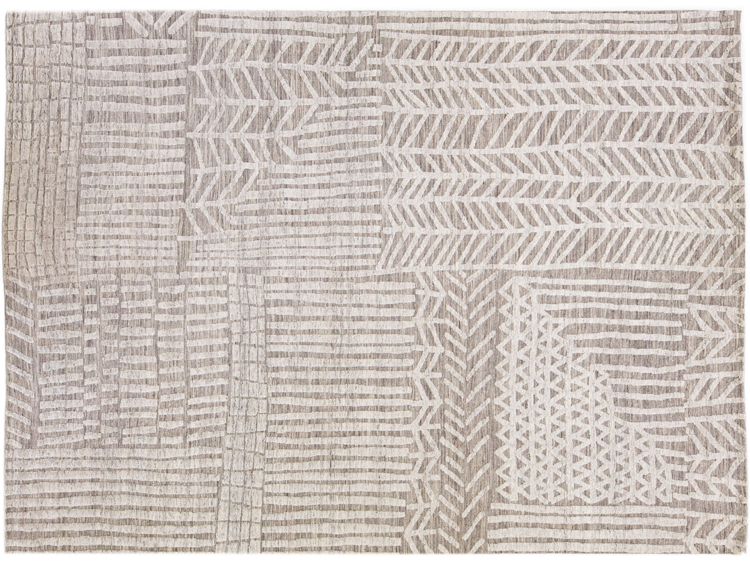 Modern Moroccan Wool Rug 10 X 14