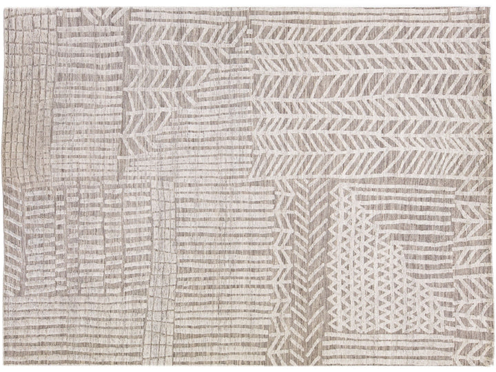 Modern Moroccan Wool Rug 10 X 14