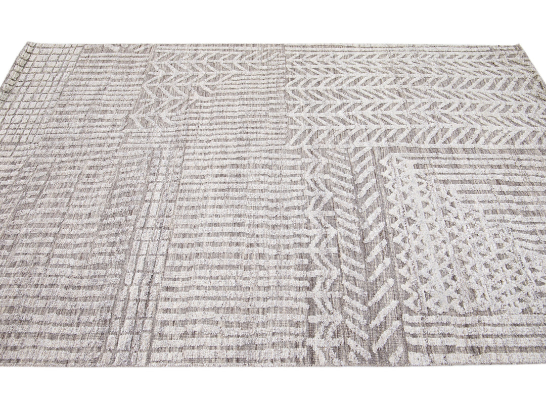 Modern Moroccan Wool Rug 5 X 8