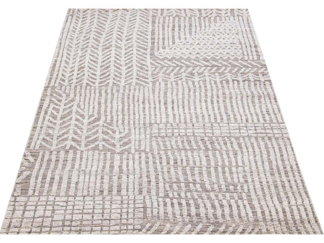 Modern Moroccan Wool Rug 5 X 8