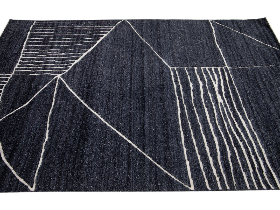 Modern Moroccan Wool Rug 5 X 8