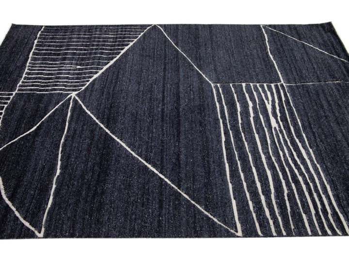 Modern Moroccan Wool Rug 5 X 8