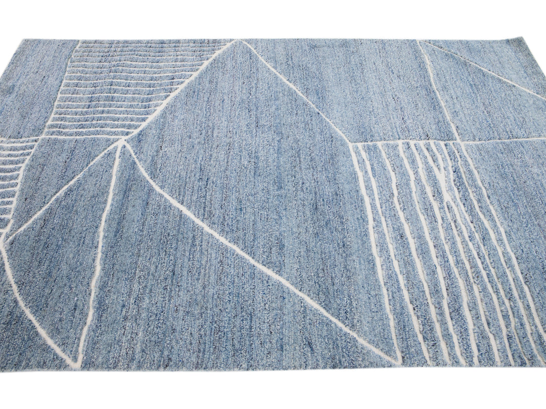 Modern Moroccan Wool Rug 5 X 8