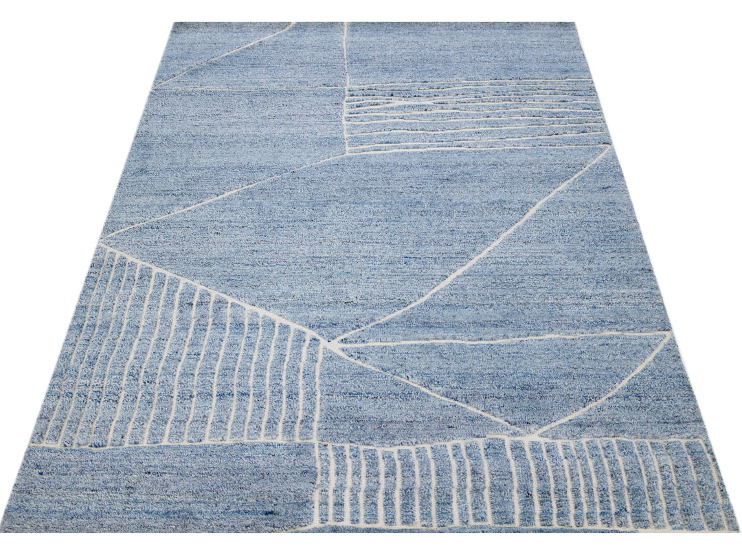 Modern Moroccan Wool Rug 5 X 8