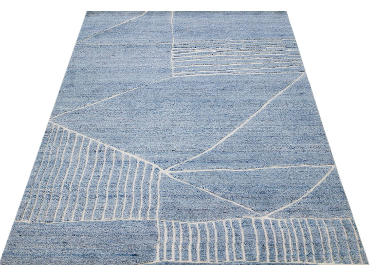 Modern Moroccan Wool Rug 5 X 8