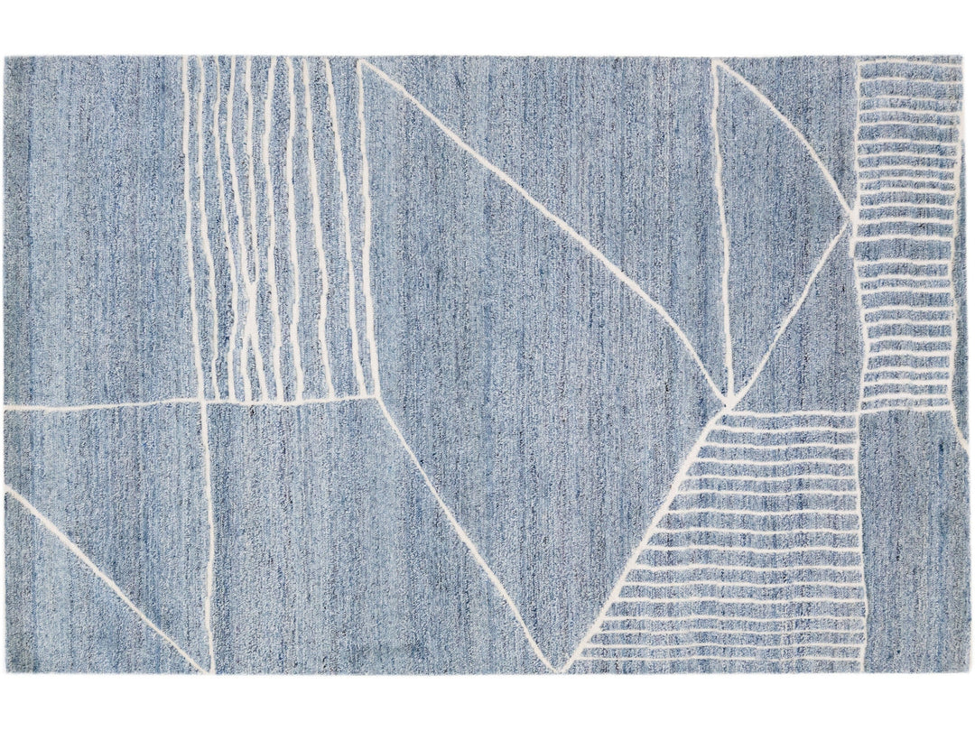 Modern Moroccan Wool Rug 5 X 8