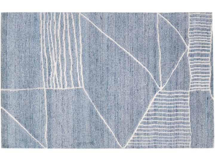 Modern Moroccan Wool Rug 5 X 8