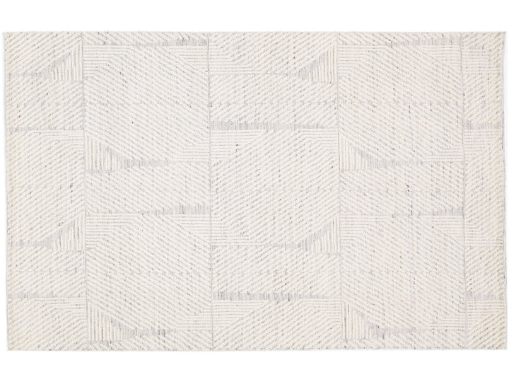 Modern Moroccan Wool Rug 5 X 8