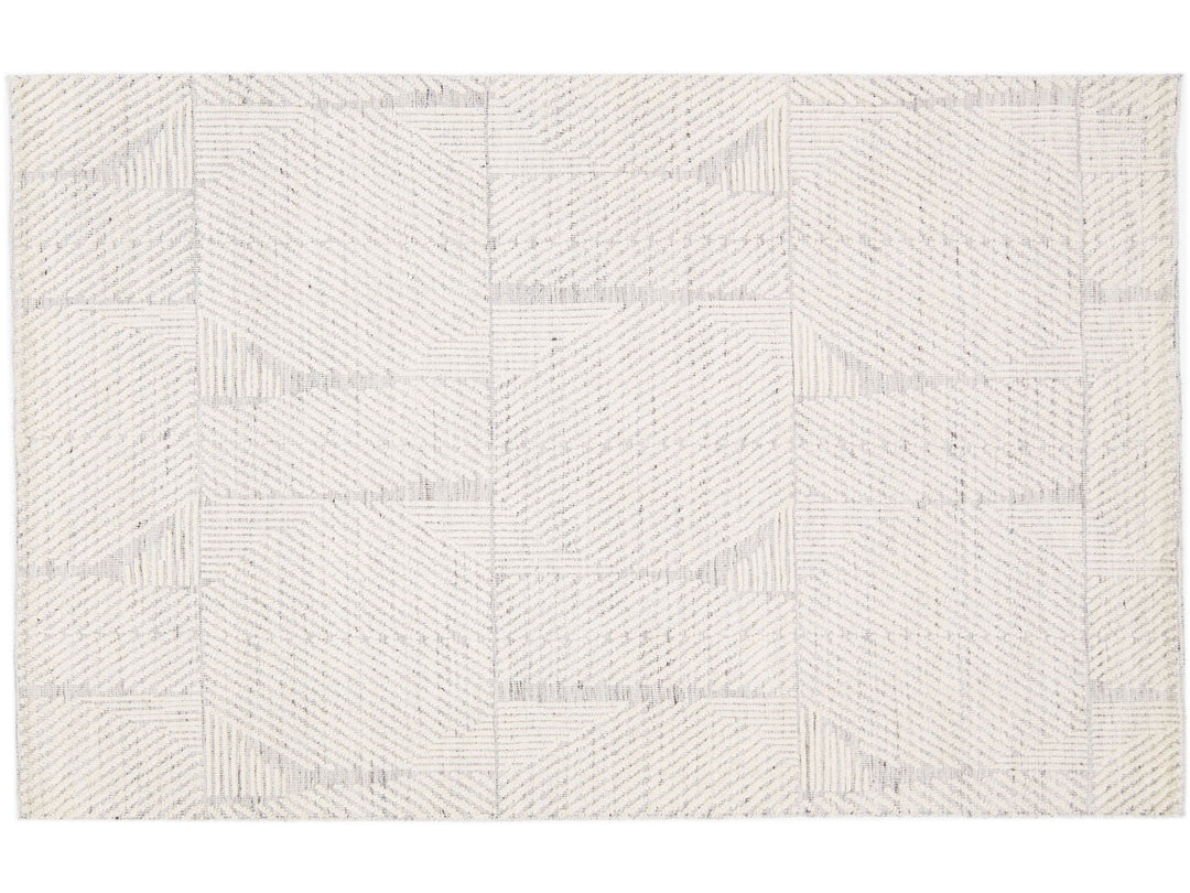 Modern Moroccan Wool Rug 5 X 8