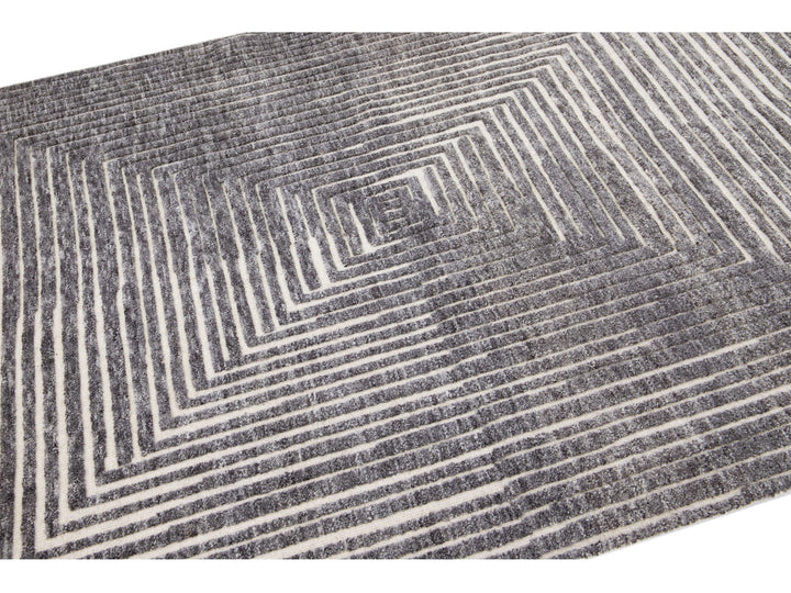 Modern Moroccan Wool Rug 5 X 8