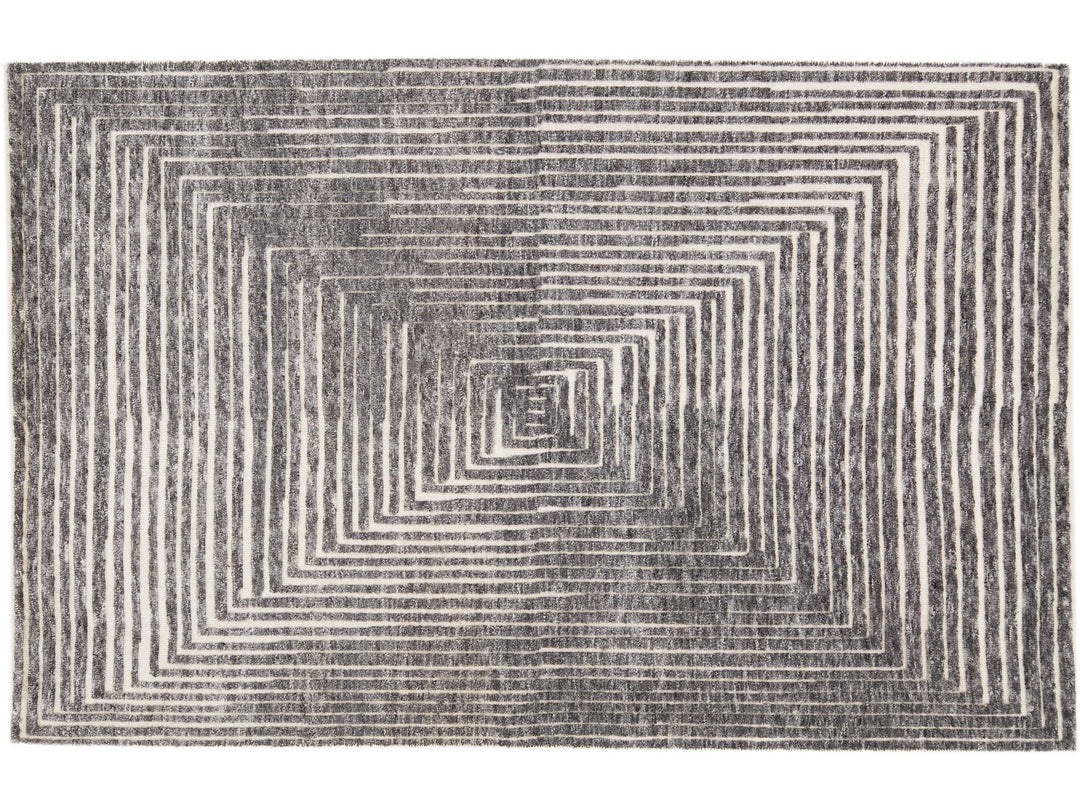 Modern Moroccan Wool Rug 5 X 8