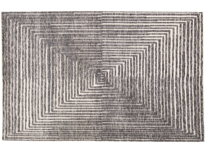 Modern Moroccan Wool Rug 5 X 8