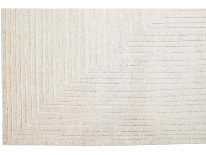 Modern Moroccan Wool Rug 10 X 14