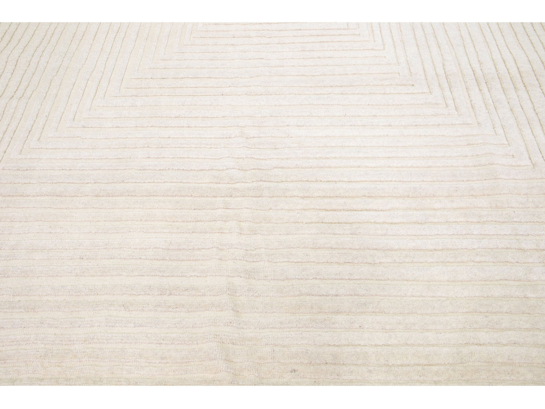 Modern Moroccan Wool Rug 10 X 14