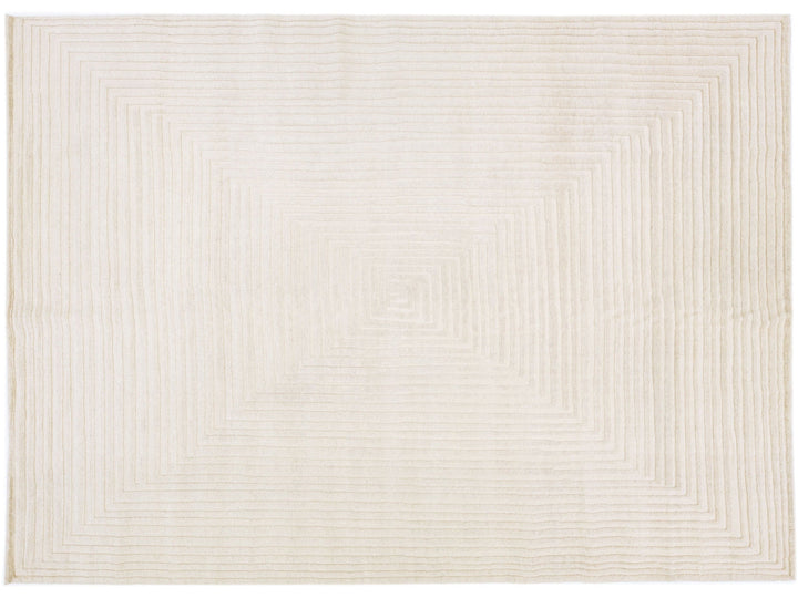 Modern Moroccan Wool Rug 10 X 14