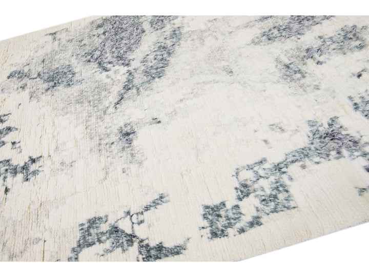 Modern Abstract Moroccan Wool Rug 8 X 10