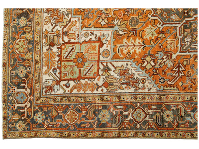 Antique Persian Heriz Wool Rug 8 x 11