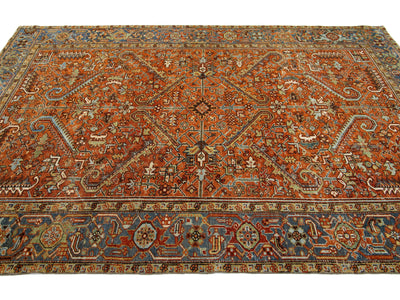 Antique Persian Heriz Wool Rug 7 x 10