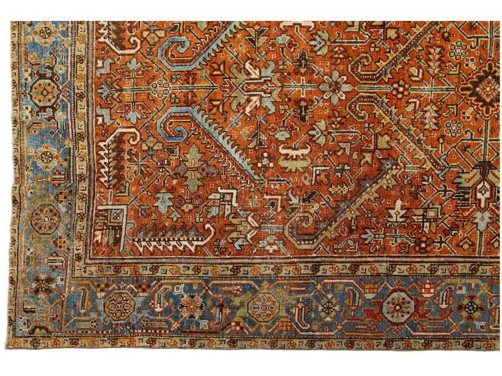 Antique Persian Heriz Wool Rug 7 x 10