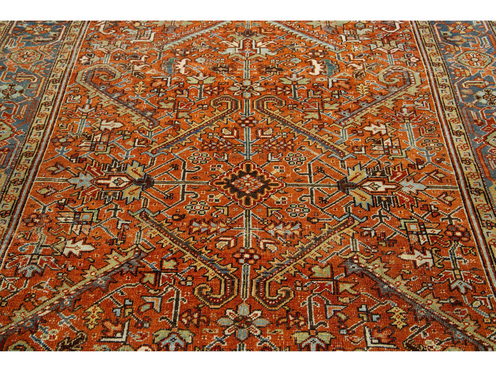 Antique Persian Heriz Wool Rug 7 x 10