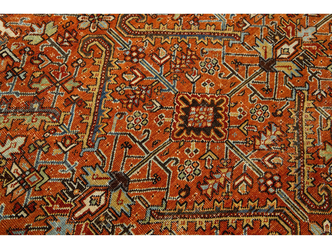 Antique Persian Heriz Wool Rug 7 x 10