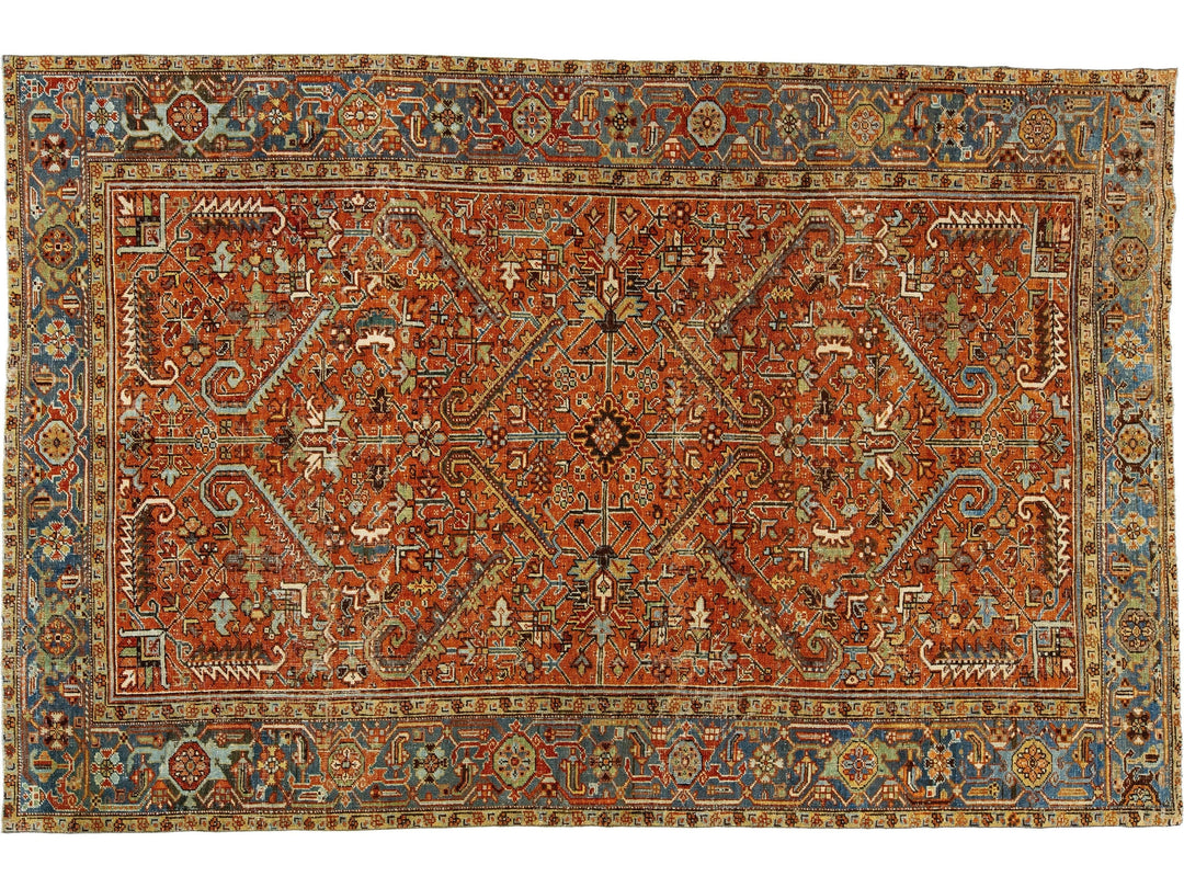 Antique Persian Heriz Wool Rug 7 x 10