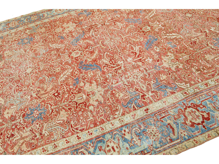 Antique Persian Heriz Wool Rug 7 x 10