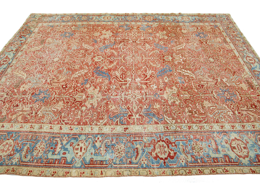 Antique Persian Heriz Wool Rug 7 x 10
