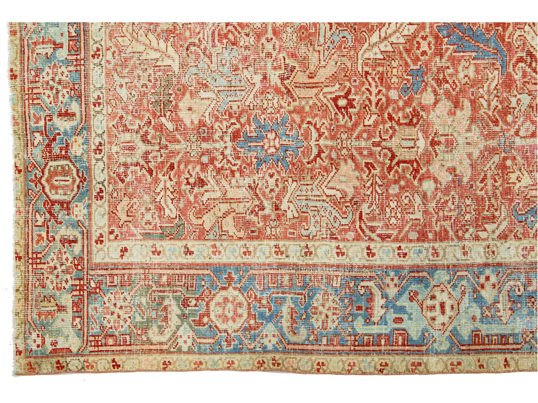 Antique Persian Heriz Wool Rug 7 x 10