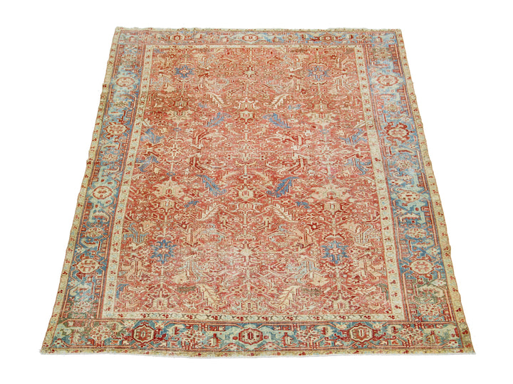Antique Persian Heriz Wool Rug 7 x 10