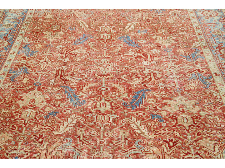 Antique Persian Heriz Wool Rug 7 x 10